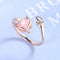 Adjustable ring with pink silver fox