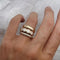 Gold ring set with forged diamond