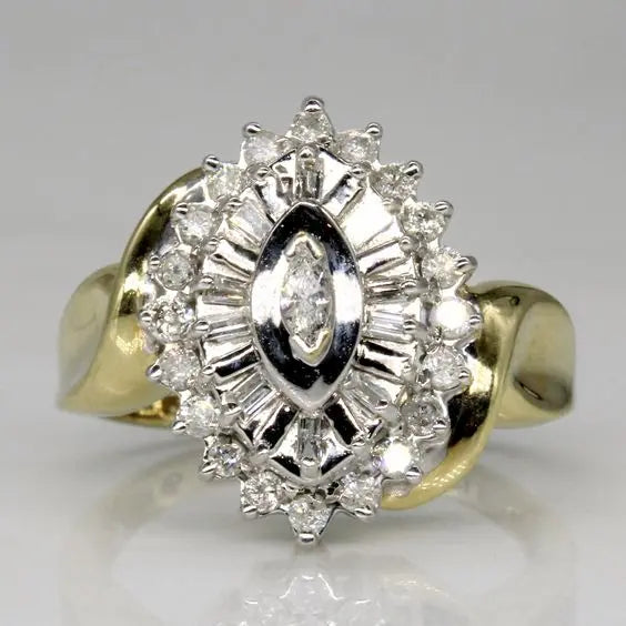 Gold ring with sparkling crystal