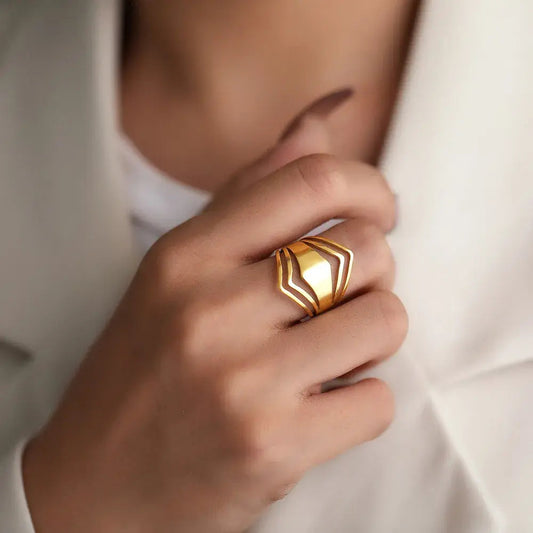 Eleganter Gold Statement-Ring
